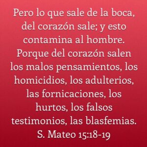 Del corazón salen los malos pensamientos