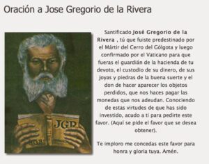 Oración a josé gregorio de la rivera