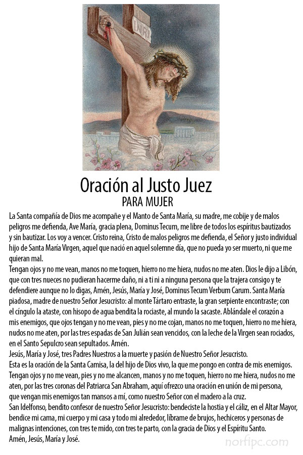 Oración al divino y justo juez antigua 》 - La Luz de la Religión