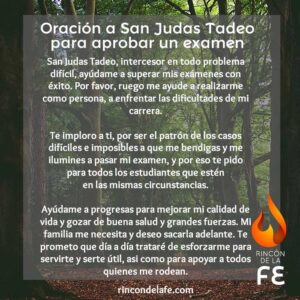 Oración para cuando un hijo va a presentar un examen