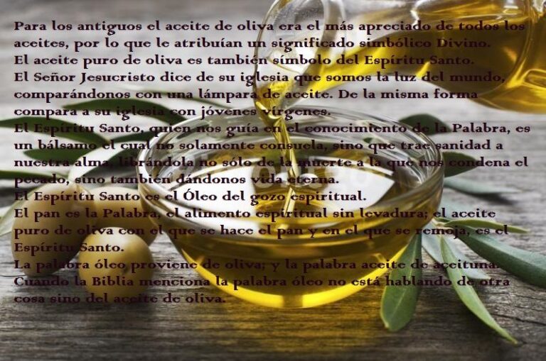 Que Representa El Aceite En La Biblia