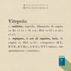 Qué significa vituperio en la biblia