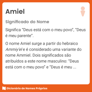 Significado del nombre amiel en la biblia