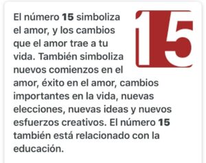 Qué significa el numero 15 en lo espíritual
